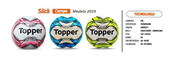 Bola Campo Topper Slick Ii - Azul ou Amarela - Image 5